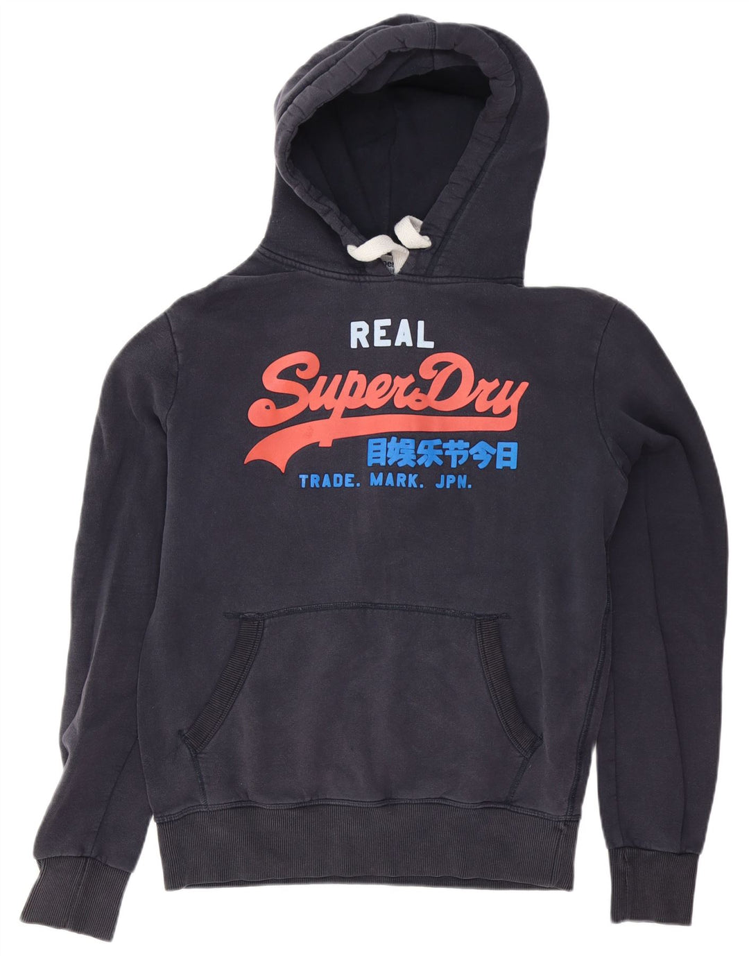 Superdry Herren-Kapuzenpullover mit Grafik, mittelmarineblaue Baumwolle