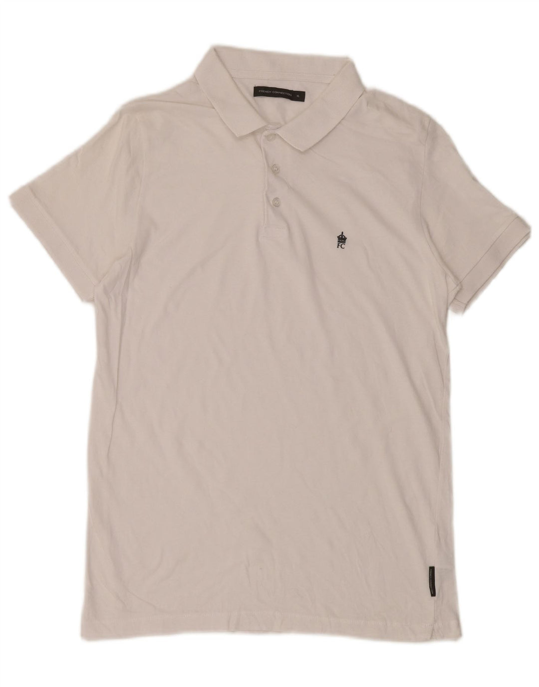 French Connection Herren-Poloshirt XL aus weißer Baumwolle