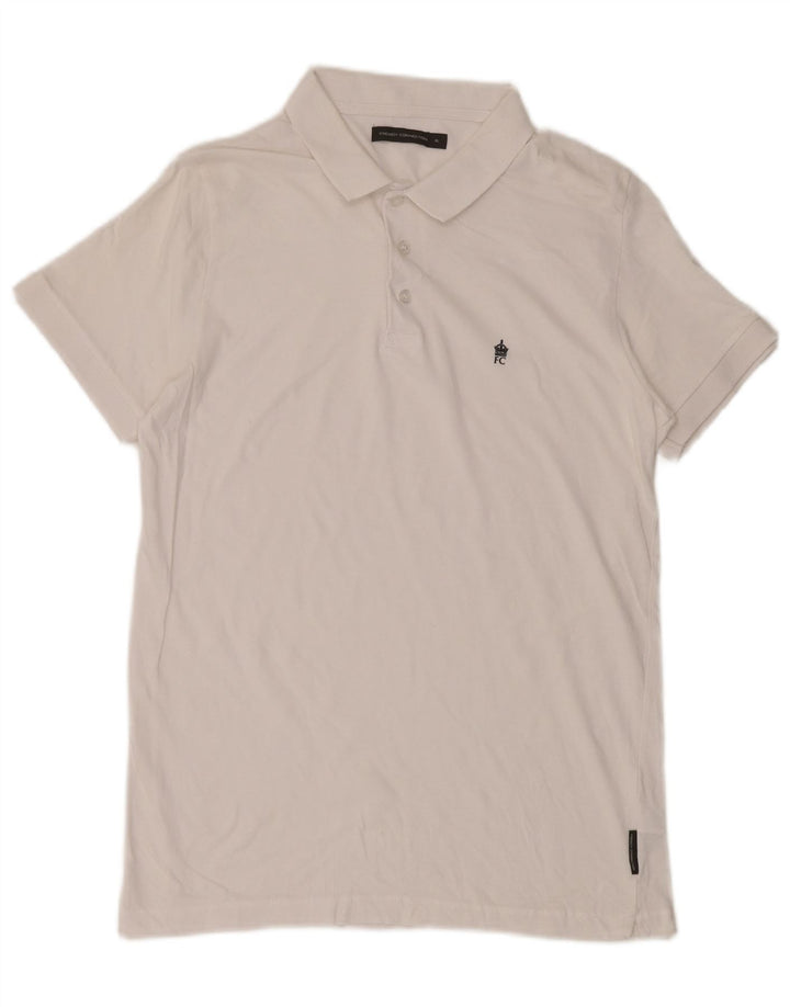 French Connection Herren-Poloshirt XL aus weißer Baumwolle