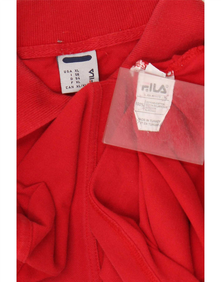 Fila Herren Poloshirt XL Rot Baumwolle