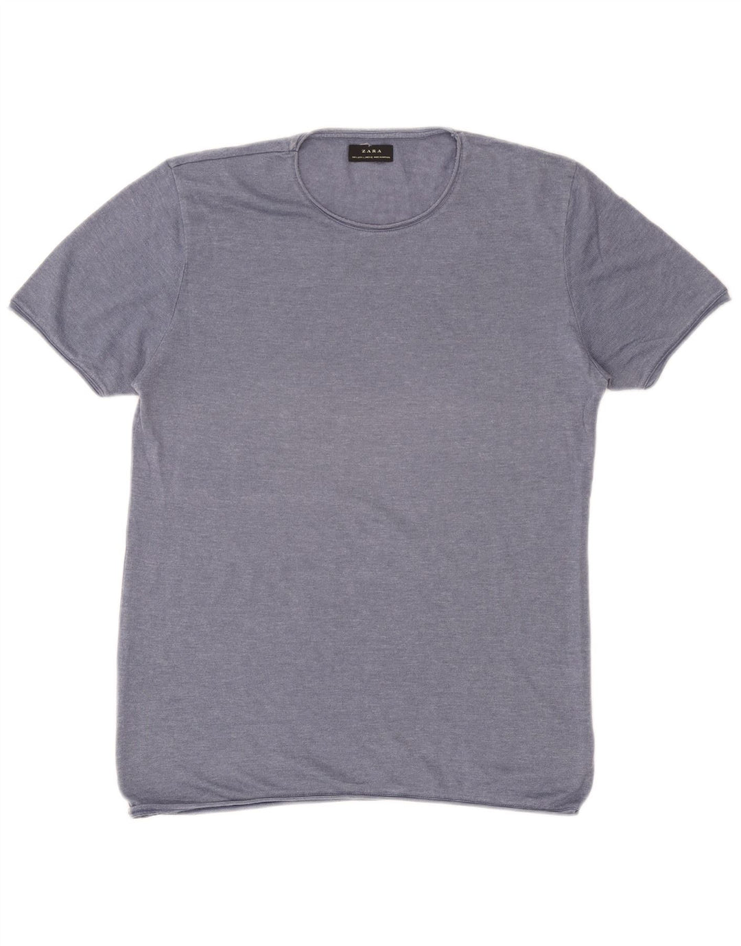 Zara Herren T-Shirt Top Large Blau Baumwolle