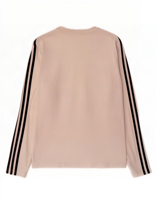 Adidas Damen Top Langarm UK 8/10 Small Weiße Baumwolle