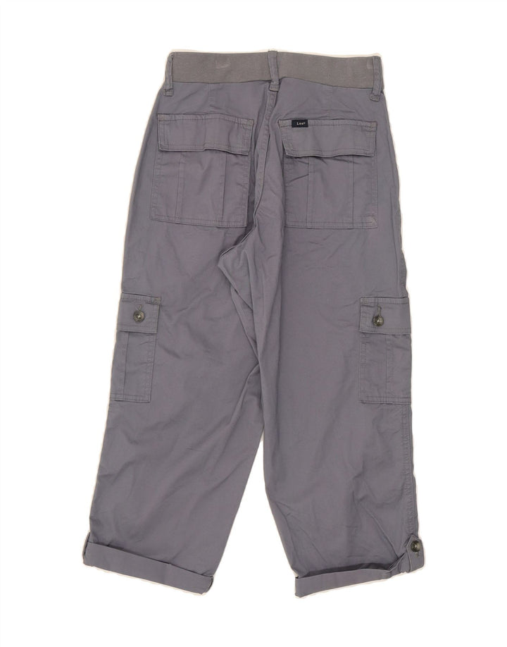 LEE Womens Cargo Capri Trousers US 2 XS W26  Grey Cotton Vintage Lee and Second-Hand Lee from Messina Hembry 