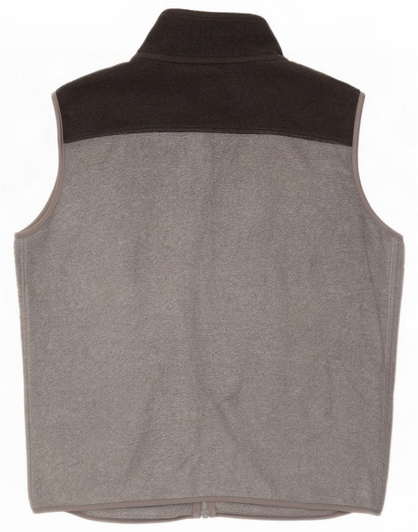 James Pringle Mens Fleece Gilet UK 40 Large Grey Colourblock Polyester