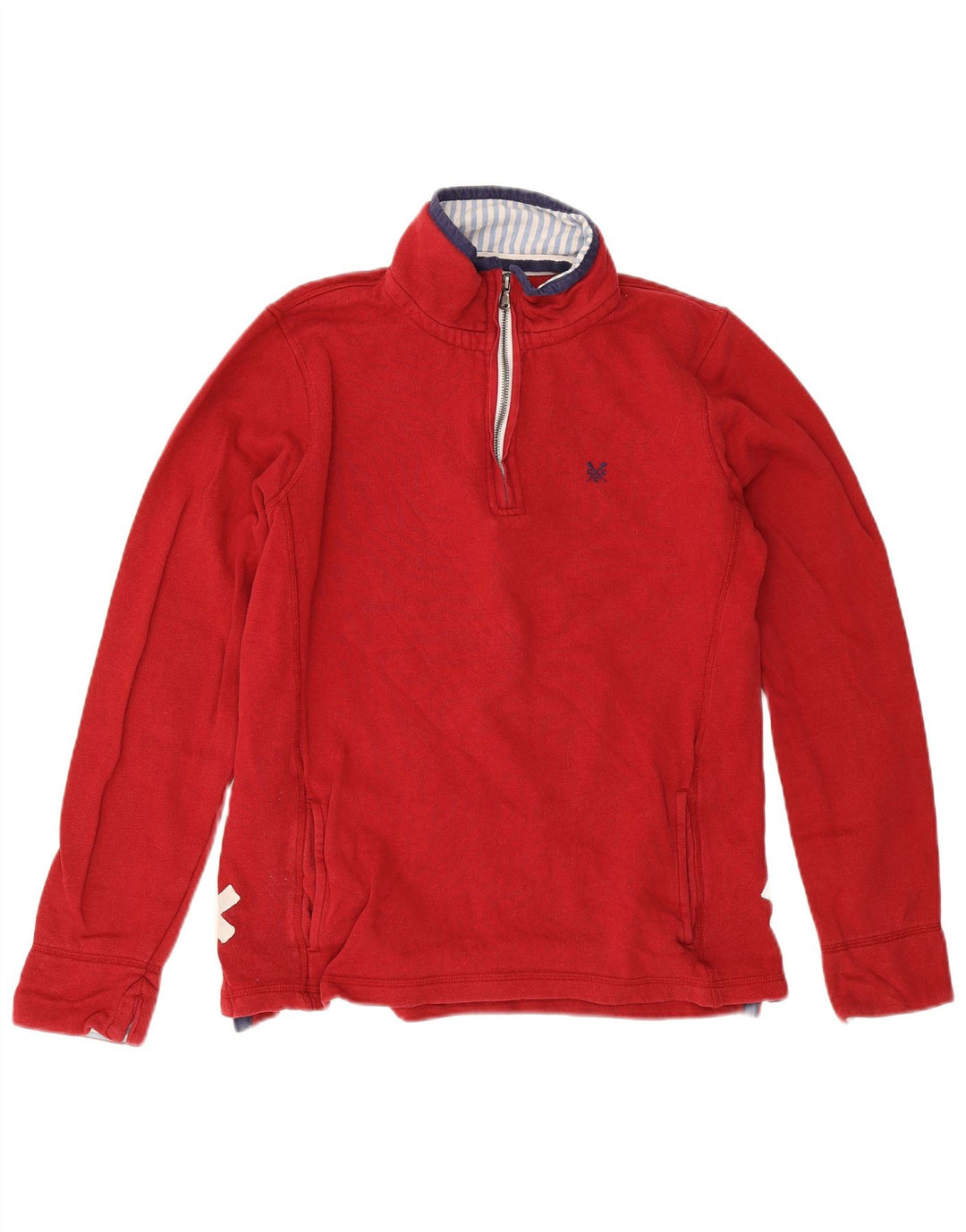 Crew Clothing Übergroßer Damen-Sweatshirtpullover mit Reißverschluss am Hals, Gr. 12, Mittelrot