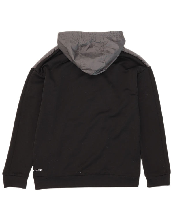 Adidas Jungen Aeroready Kapuzenpullover mit Reißverschluss, 11–12 Jahre, Schwarz, Farbblock