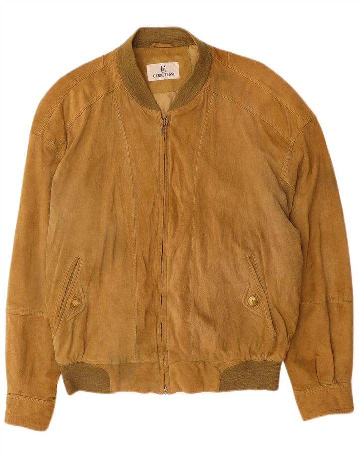 Cerruti 1881 Herren Wildleder Bomberjacke IT 50 Large Braun