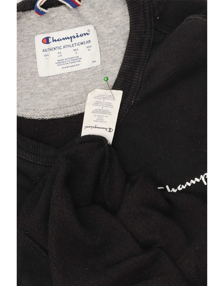 Champion Herren-Sweatshirt-Pullover, groß, schwarze Baumwolle