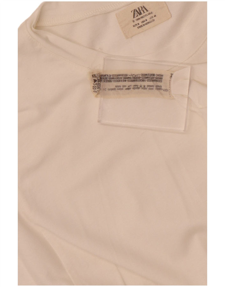 Zara Herren T-Shirt Top Mittelweiße Baumwolle