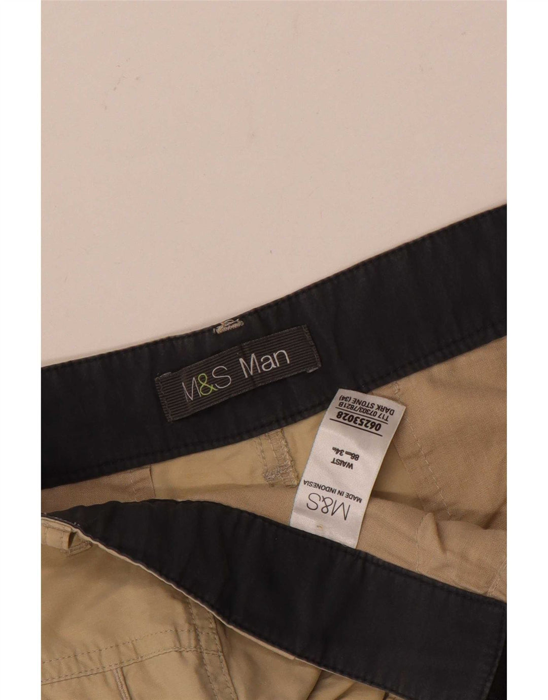 Marks & Spencer Herren Cargoshorts W34 Large Beige Baumwolle