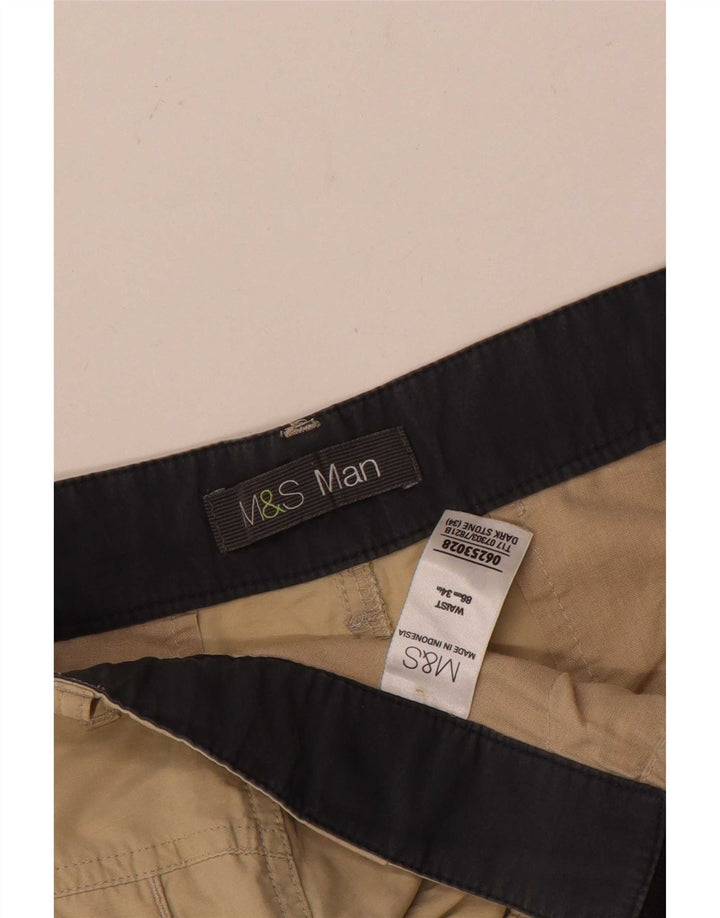 Marks & Spencer Herren Cargoshorts W34 Large Beige Baumwolle