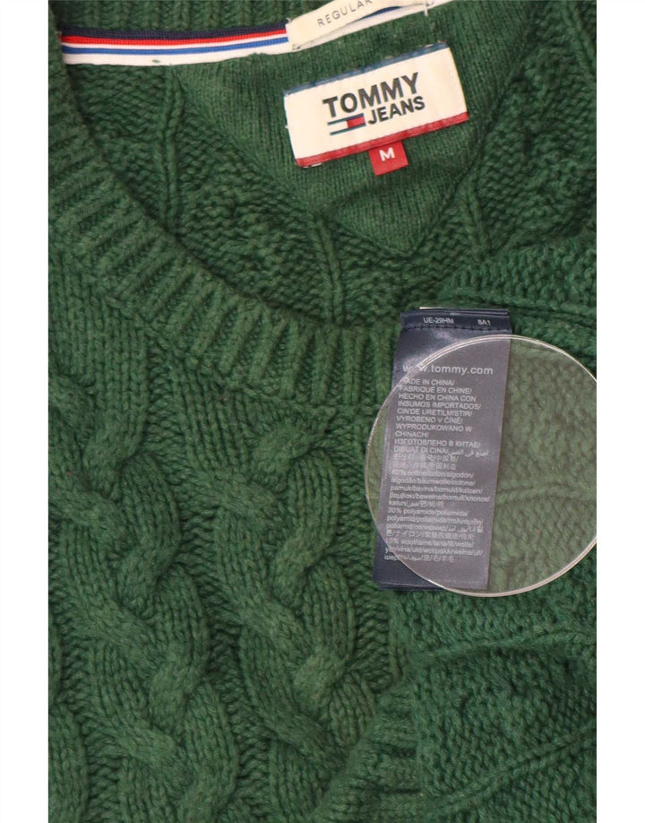 Tommy Hilfiger Herren-Pullover mit normaler Passform und Rundhalsausschnitt in Mittelgrün