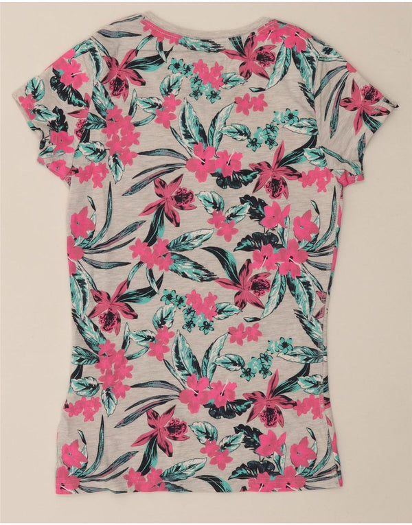 Superdry Grafik-T-Shirt-Oberteil für Damen, UK 6, XS, mehrfarbig, Blumenmuster, Baumwolle