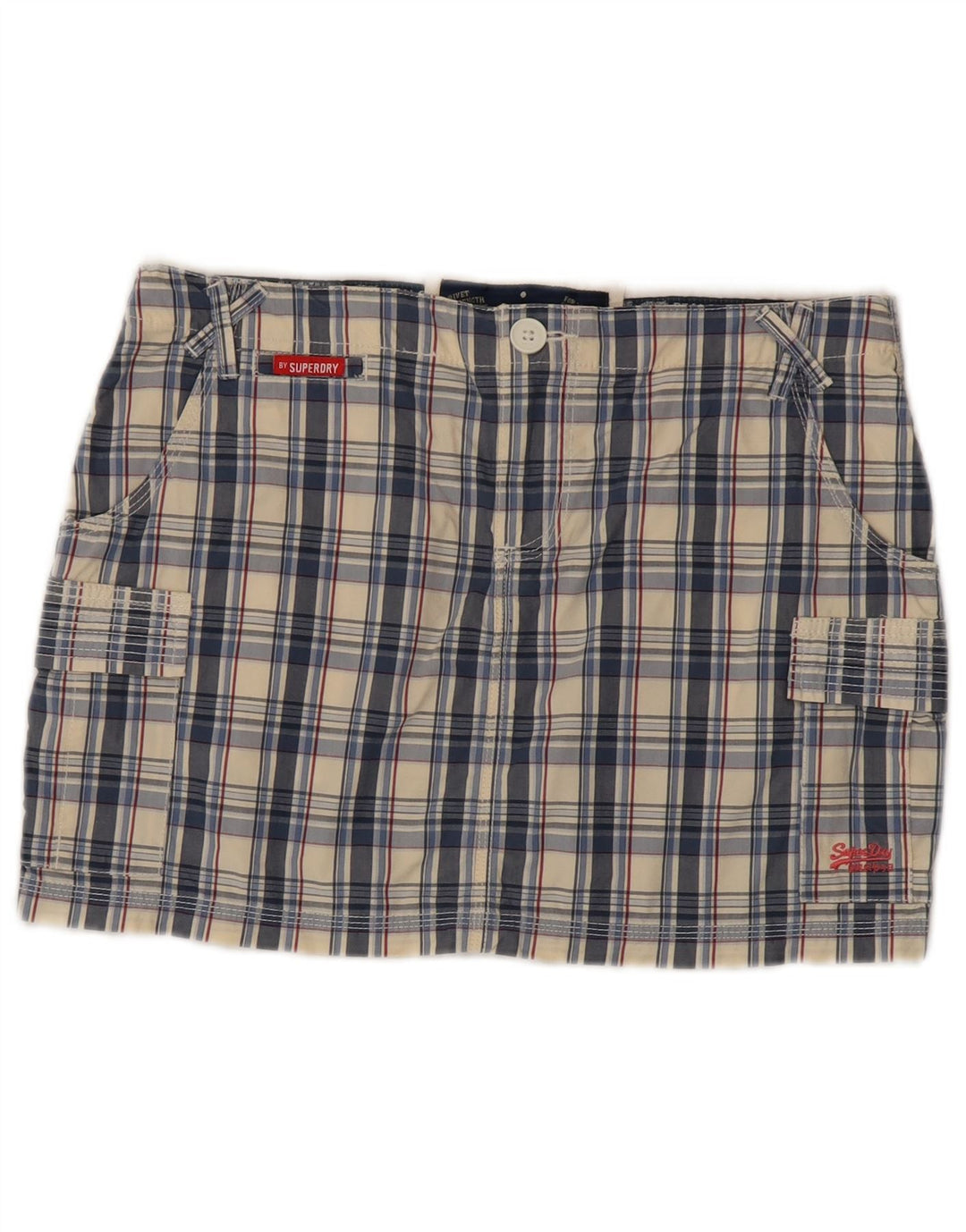 Superdry Damen-Cargorock, mittelgroß, W30, mehrfarbig, kariert, Baumwolle