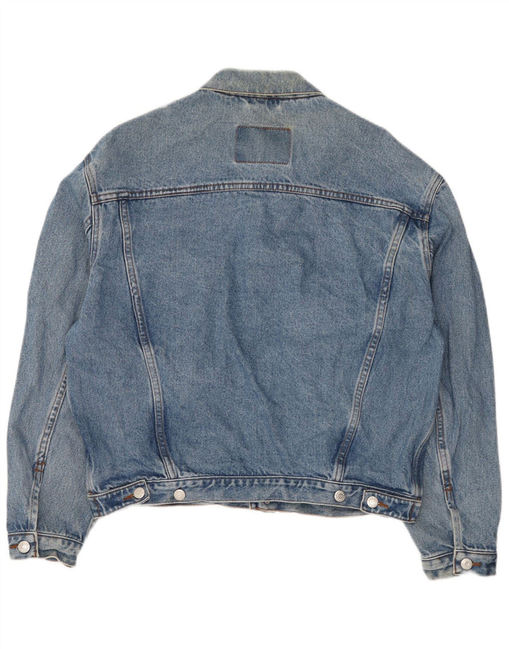Vintage Damen Übergroße Jeansjacke UK 14 Mittelblau