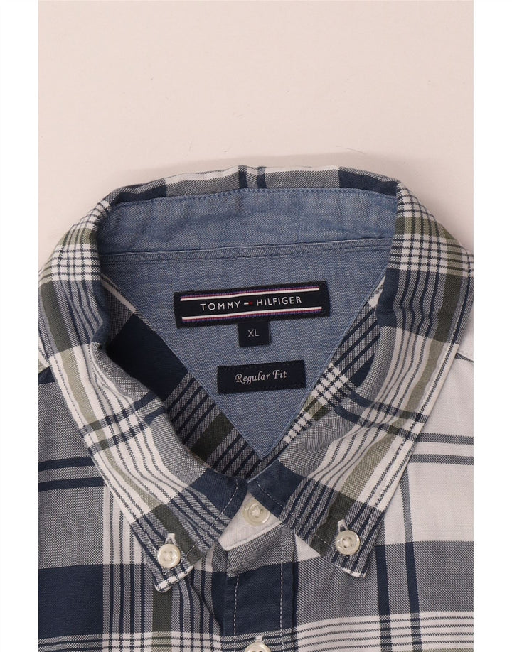Tommy Hilfiger Herren Regular Fit Hemd XL Marineblau kariert