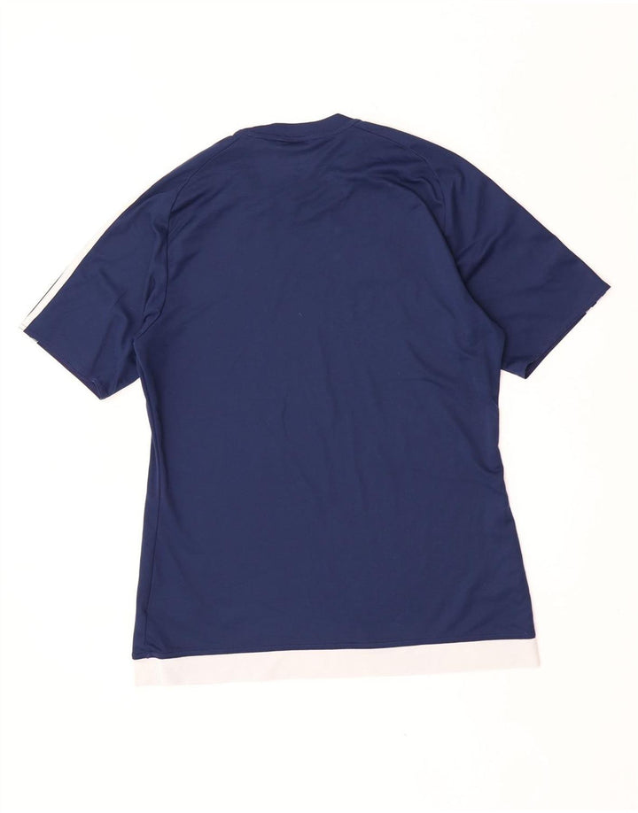 Adidas Herren Climalite T-Shirt Top Medium Marineblau Colourblock Polyester