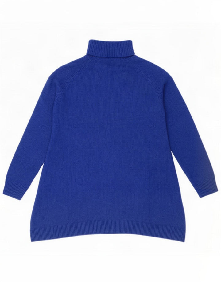 Cos Rollkragenpullover für Damen UK 12 Mittelblaue Wolle