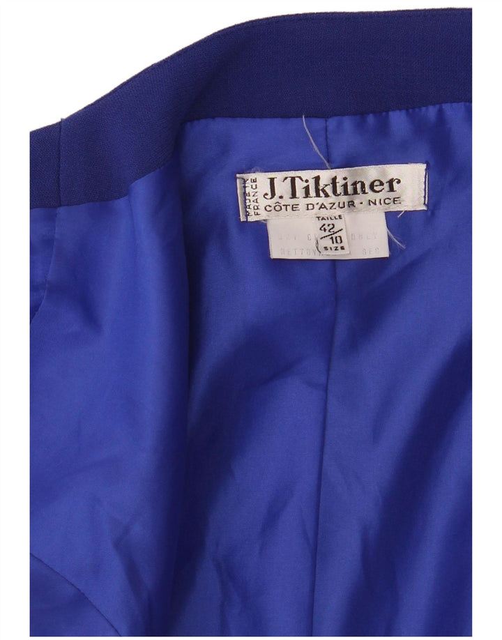J.TIKTINER Damen Crop 1 Button Blazer Jacke EU 42 Large Marineblau