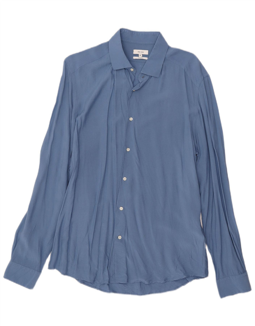 Reiss Herren Slim Fit Hemd XL Blaue Viskose