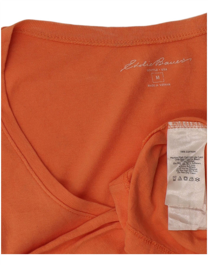 Eddie Bauer Damen Top 3/4 Ärmel UK 12 Mittelorange Baumwolle