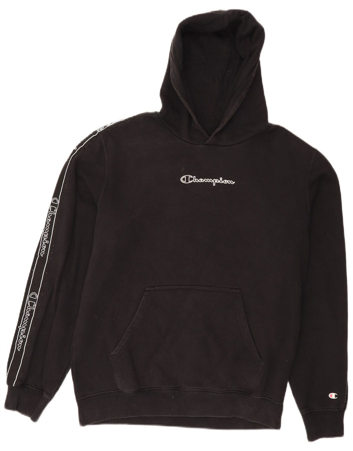 CHAMPION Herren-Kapuzenpullover mit Grafik, groß, aus schwarzer Baumwolle