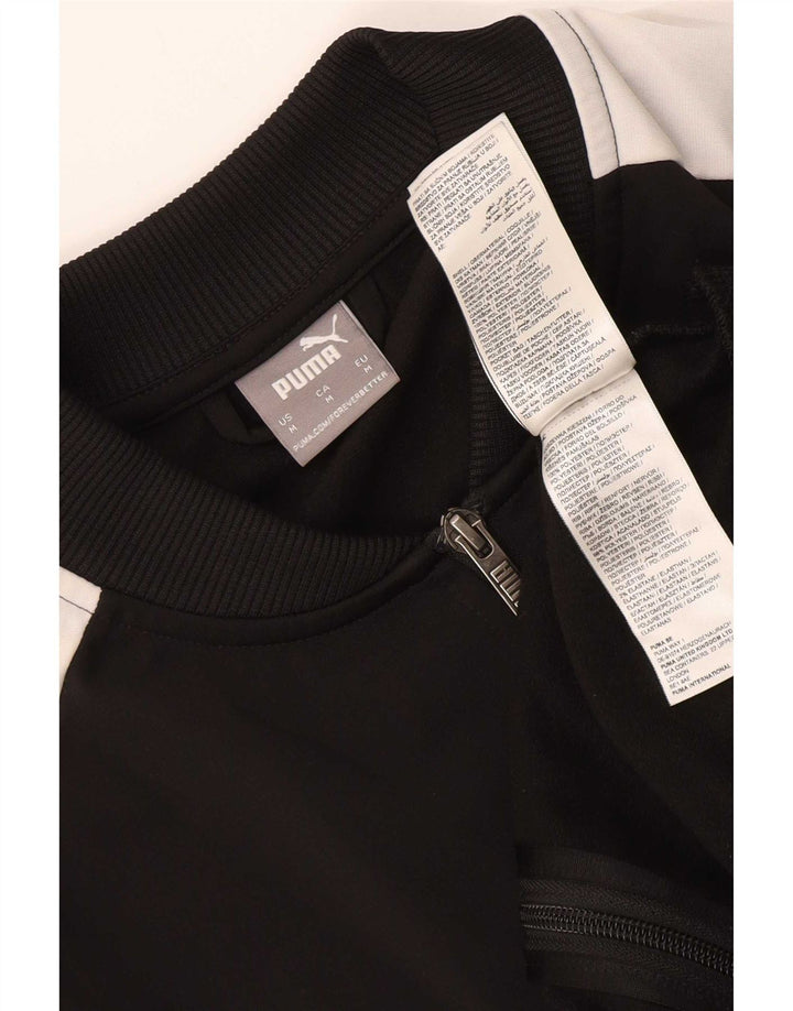 Puma Herren-Trainingsanzug-Top-Jacke, Mittelschwarzes Farbblock-Polyester
