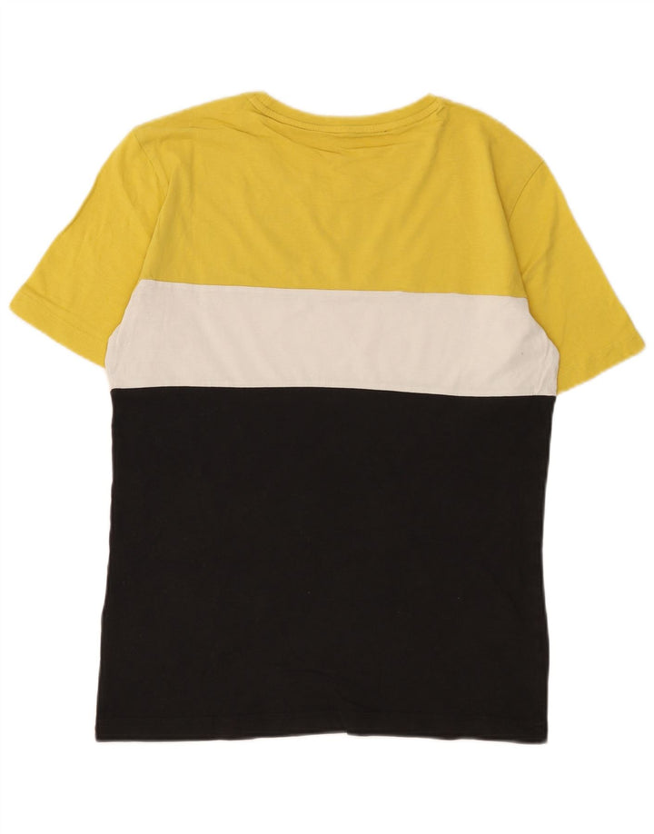 Puma Herren-T-Shirt-Oberteil, klein, mehrfarbig, Colourblock-Baumwolle