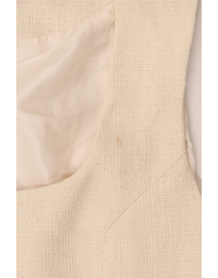 Zara Damen Weste UK 12 Mittelbeige Baumwolle