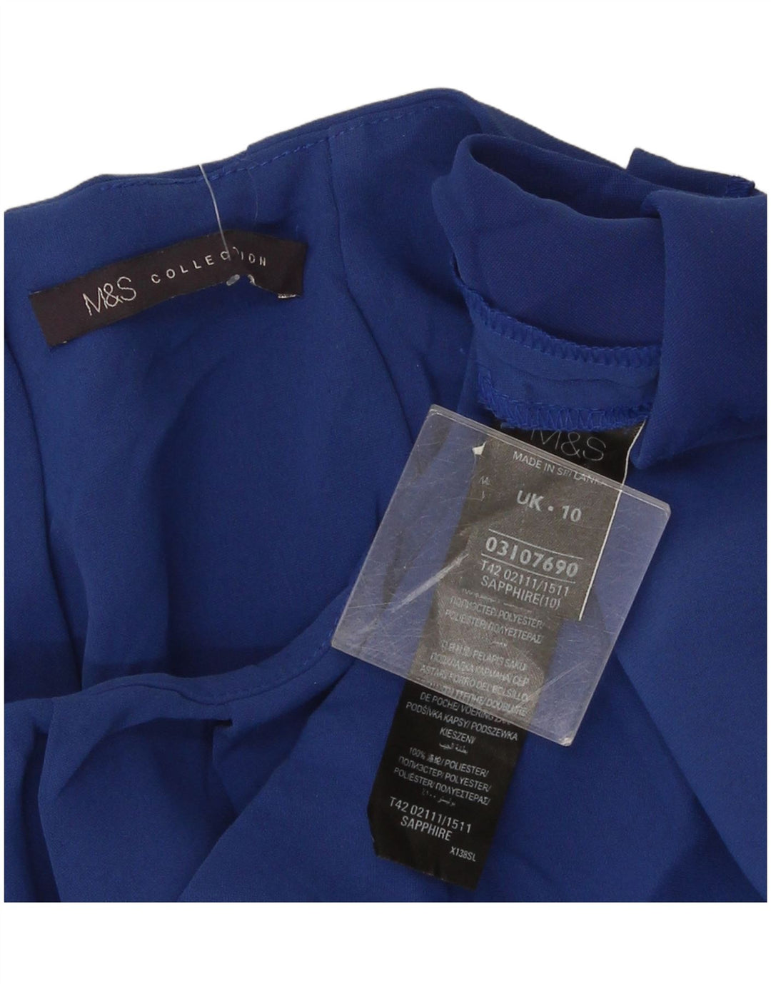 Marks & Spencer Damen Etuikleid UK 10 Small Blau Polyester