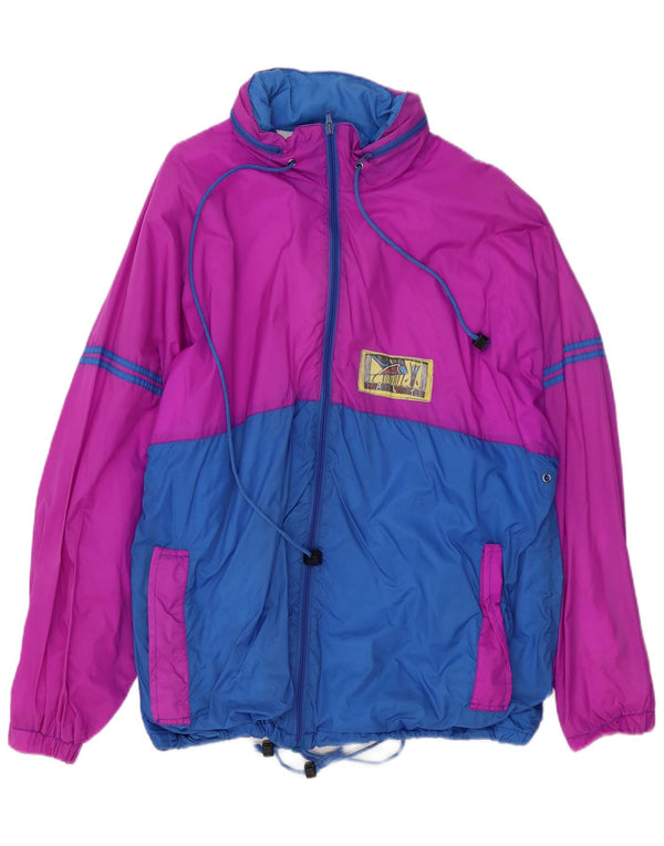Marcel Clair Herren-Regenjacke mit Kapuze, UK 40, Größe L, Lila, Farbblock