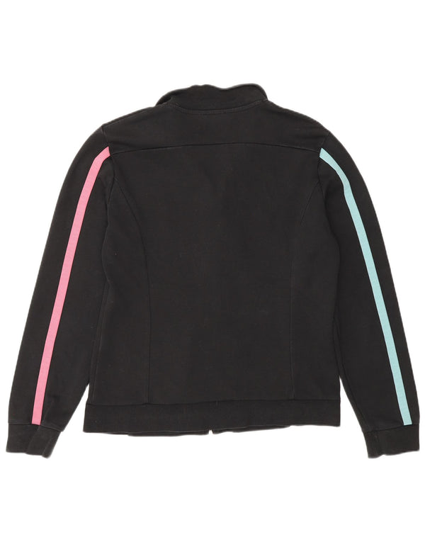Emporio Armani Damen-Trainingsanzug-Top-Jacke, UK 14, Mittelschwarz, Farbblock