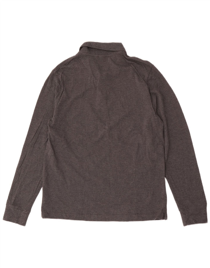 John Lewis Herren-Langarm-Poloshirt aus mittelgrauer Baumwolle