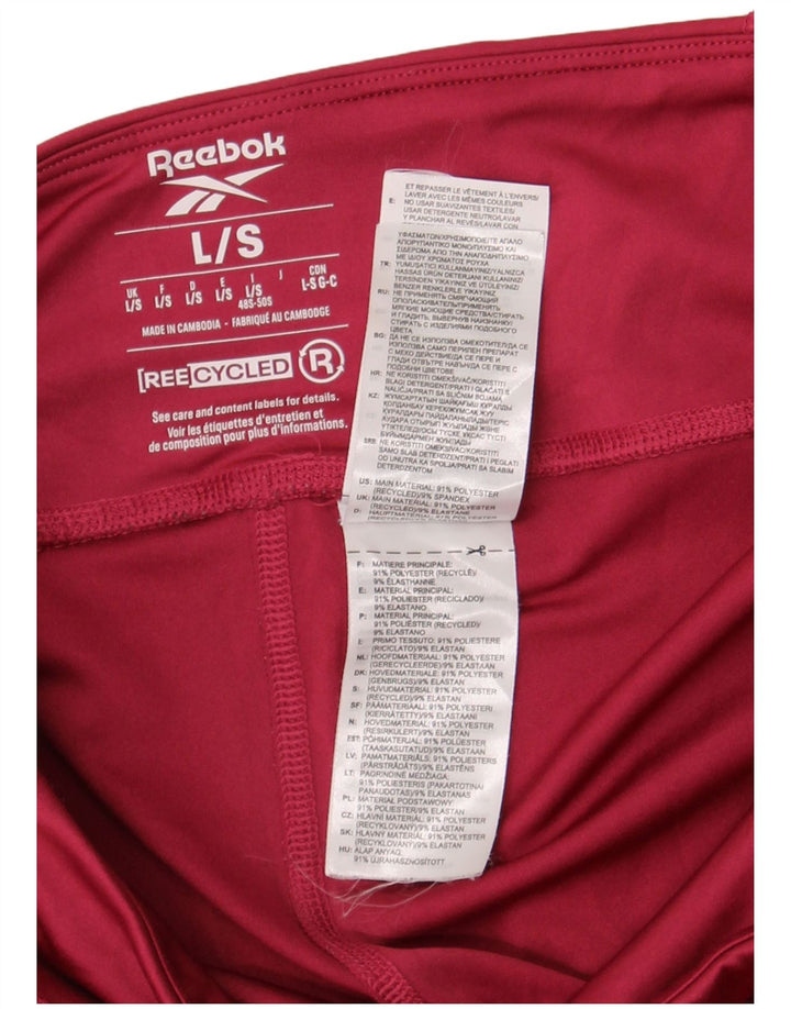 Reebok Damen Leggings UK 14 Large Burgund Polyester