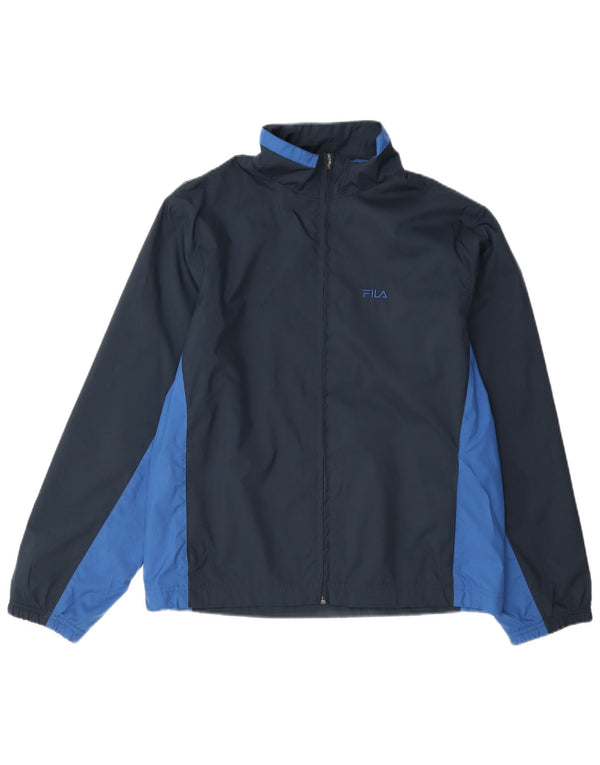 Fila Damen-Trainingsanzug-Top-Jacke IT 44 Medium Navy Blue Colourblock