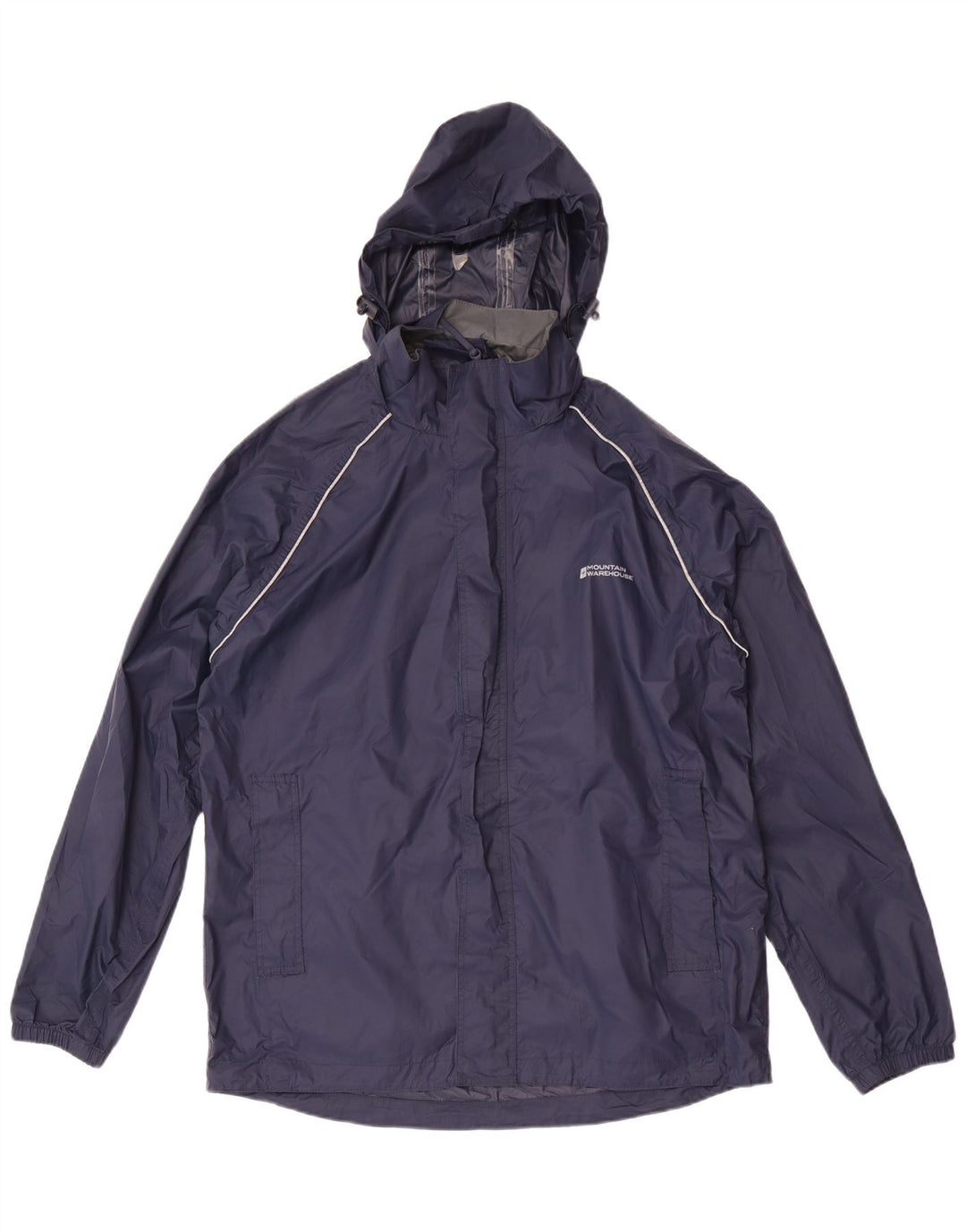 Mountain Warehouse Herren-Regenjacke mit Kapuze, UK 38, mittelmarineblaues Nylon