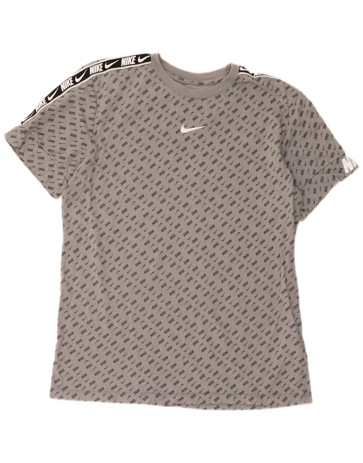 Nike Herren-T-Shirt mit Grafik, mittelgrau gepunktete Baumwolle