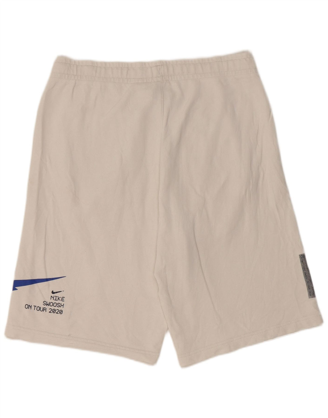 Nike Herren-Sportshorts mit Swoosh-Grafik, Standard-Passform, Größe L, aus weißer Baumwolle
