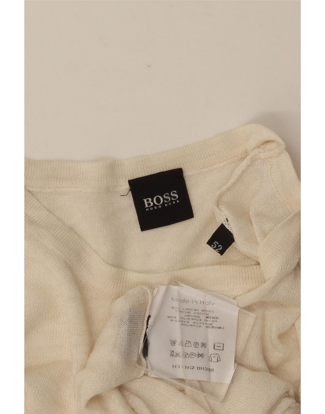 HUGO BOSS Herren T-Shirt Top IT 52 Large Beige Viskose