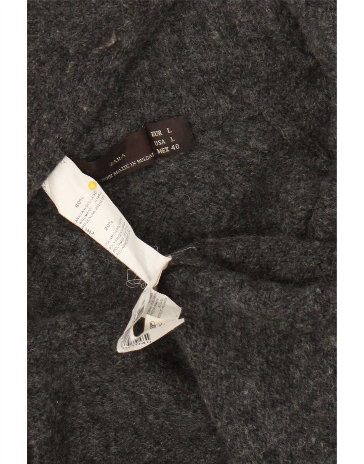 Zara Herren-Cardigan-Pullover, große graue Wolle