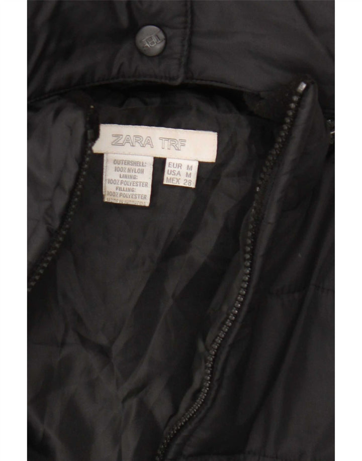 Zara Damen-Jacke mit Kapuze, gepolstert, UK 14, Mittelschwarzes Nylon