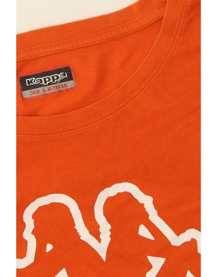 Kappa Herren Grafik T-Shirt Top 2XL Orange
