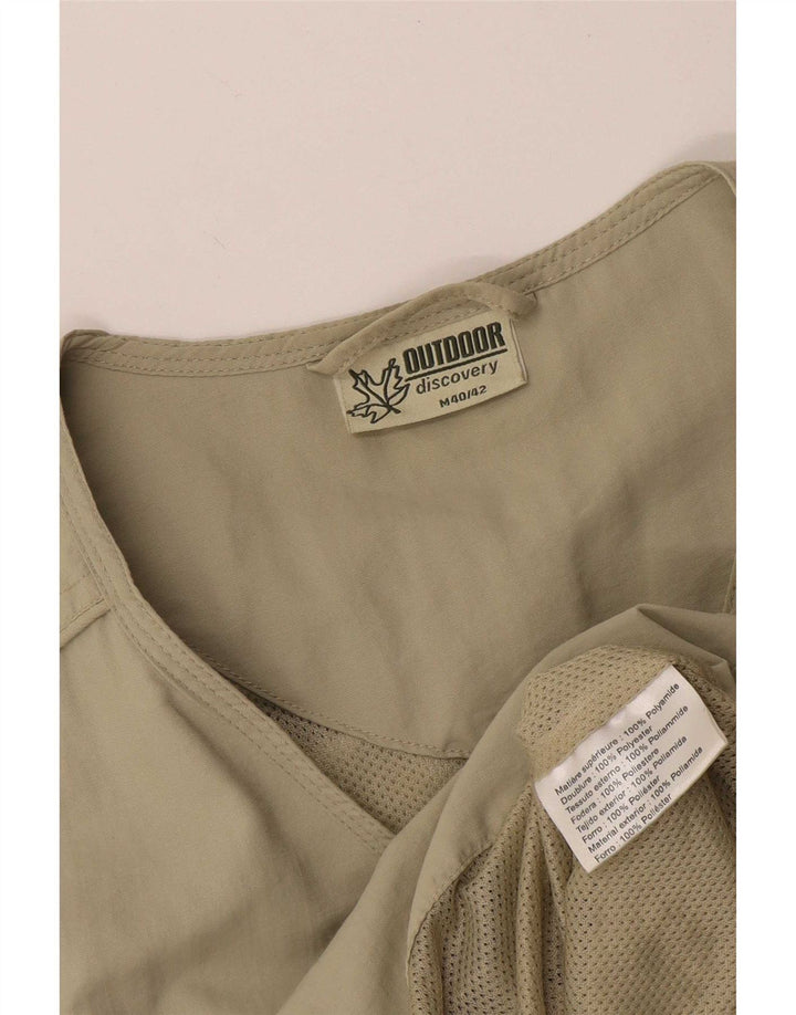Vintage Herren Utility Gilet UK 40/42 Medium Beige Polyester