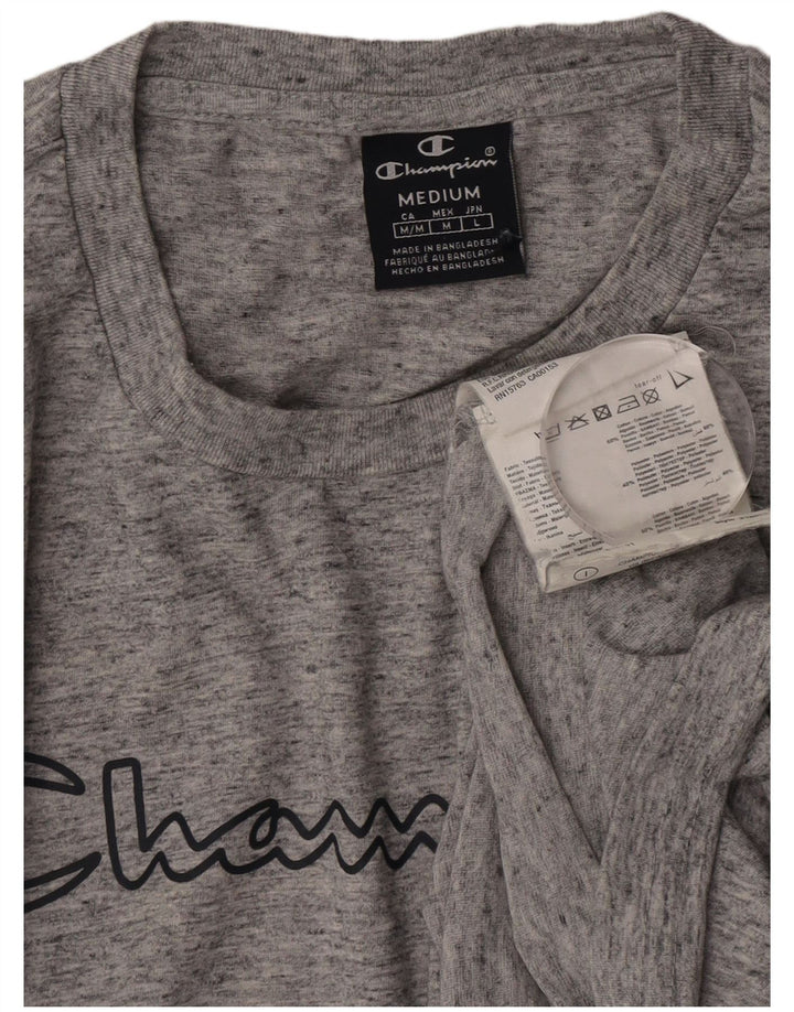 CHAMPION Herren-T-Shirt mit Grafik, mittelgrau gesprenkelte Baumwolle