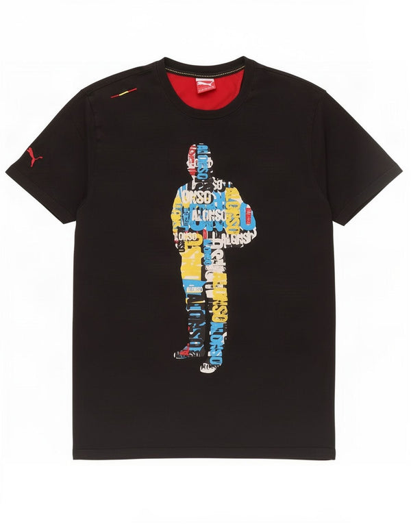 Puma Herren Grafik T-Shirt Top 2XL Schwarz Baumwolle