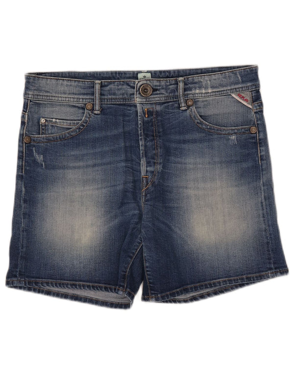 Replay Damen Jeansshorts W28 mittelblaue Baumwolle