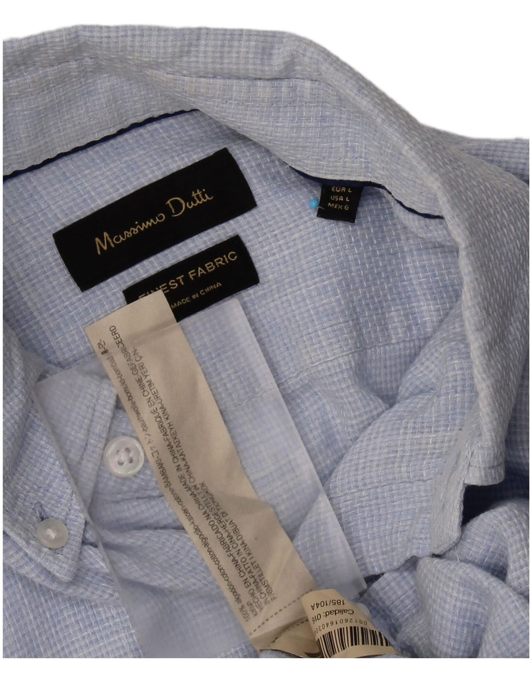 Massimo Dutti Herrenhemd, große blaue Baumwolle