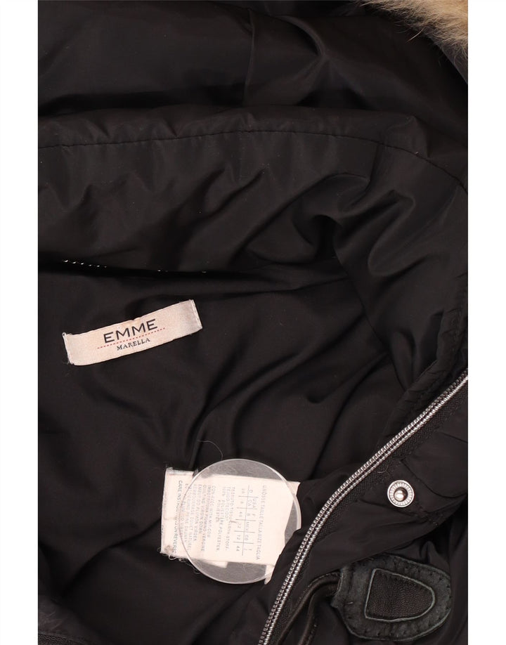 Marella Womens EMME Hooded Duffle Wattierter Mantel UK 12 Medium Schwarz Polyester