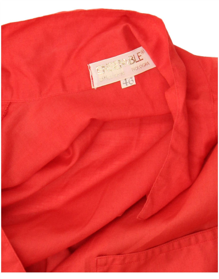 Vintage Damen Kurzarmshirt IT 46 Große rote Baumwolle