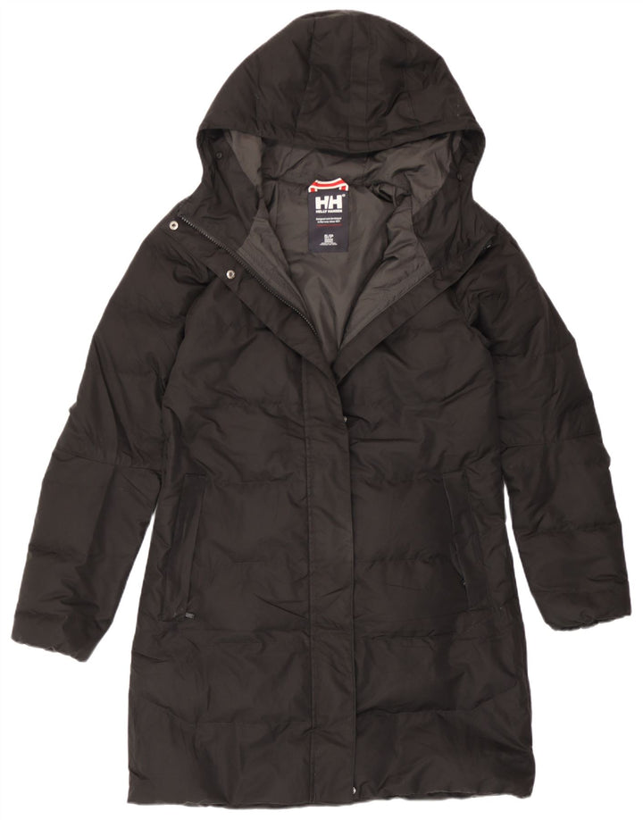 Helly Hansen Wattierter Damenmantel mit Kapuze, UK 10, Größe S, Schwarz, Polyester